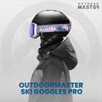 OutdoorMaster Ski Goggles PRO - Frameless, Interchangeable Lens 100% UV400 Protection Snow Goggles for Men & Women (Polarized Vi