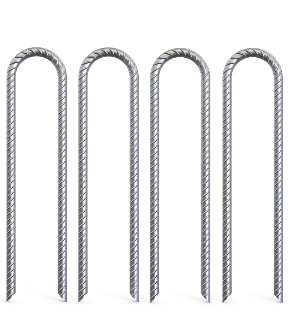 Ok5Star 16 Inch Trampoline Wind Stakes 4 Pack U Shaped Rebar Ground Stakes Galvanized Trampoline Stakes Heavy Duty Ground Anchor