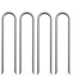 Ok5Star 16 Inch Trampoline Wind Stakes 4 Pack U Shaped Rebar Ground Stakes Galvanized Trampoline Stakes Heavy Duty Ground Anchor