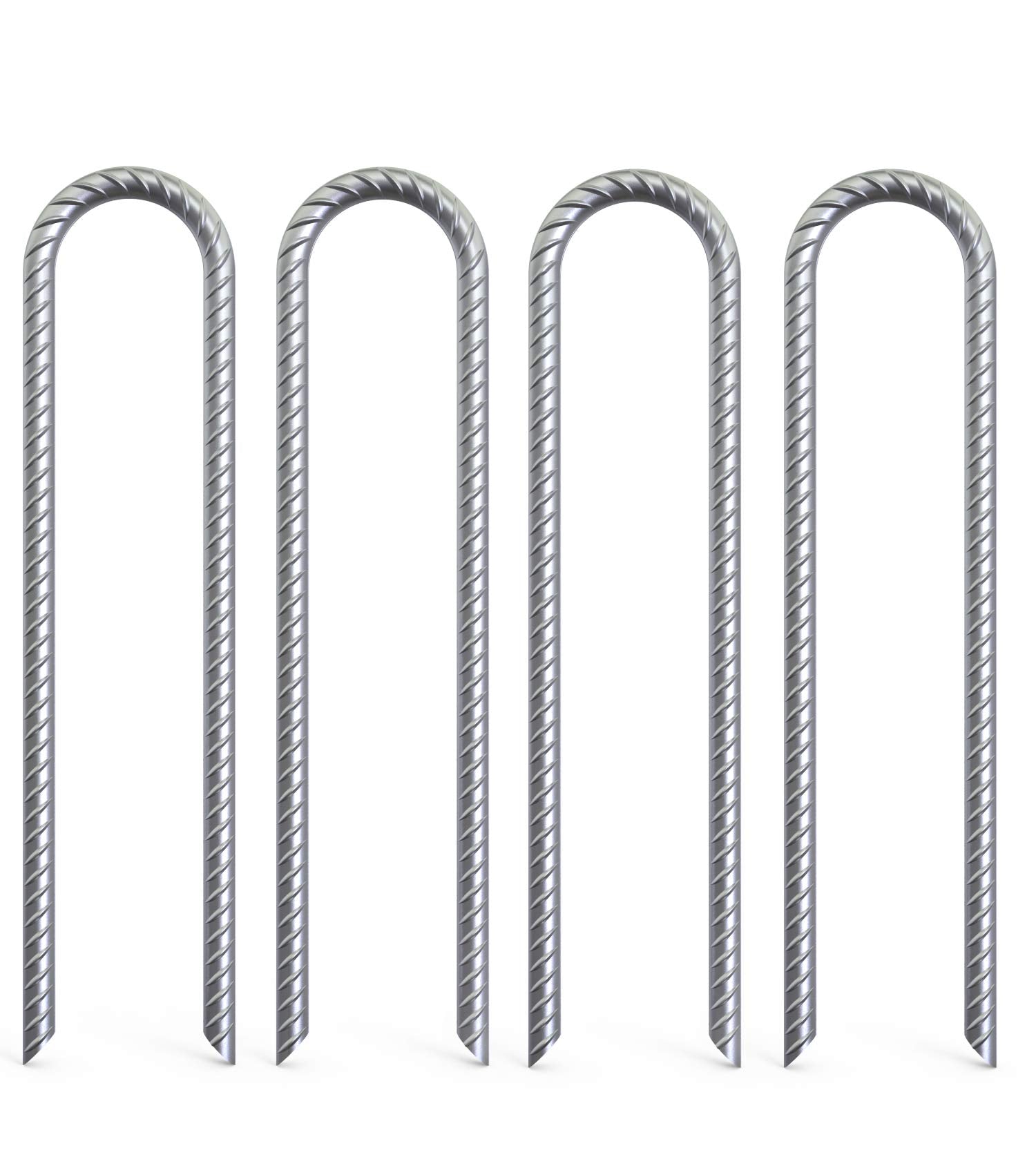 Ok5Star 16 Inch Trampoline Wind Stakes 4 Pack U Shaped Rebar Ground Stakes Galvanized Trampoline Stakes Heavy Duty Ground Anchor
