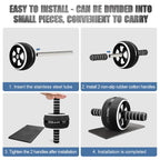 Ab Roller Wheel, 10-In-1 Ab Exercise Wheels Kit With Resistance Bands, Knee Mat, Jump Rope, Push-Up Bar - Home Gym Equipment For