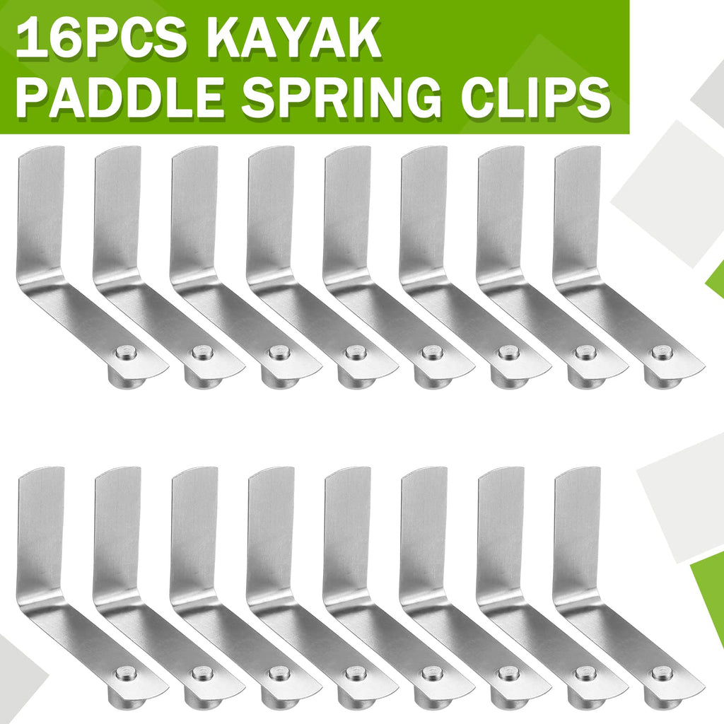 Demissle 16 Pieces Canopy Metal Push Button Spring Clip Stainless Steel Push Button Clips V Shaped Tent Pole Clips Spring Button