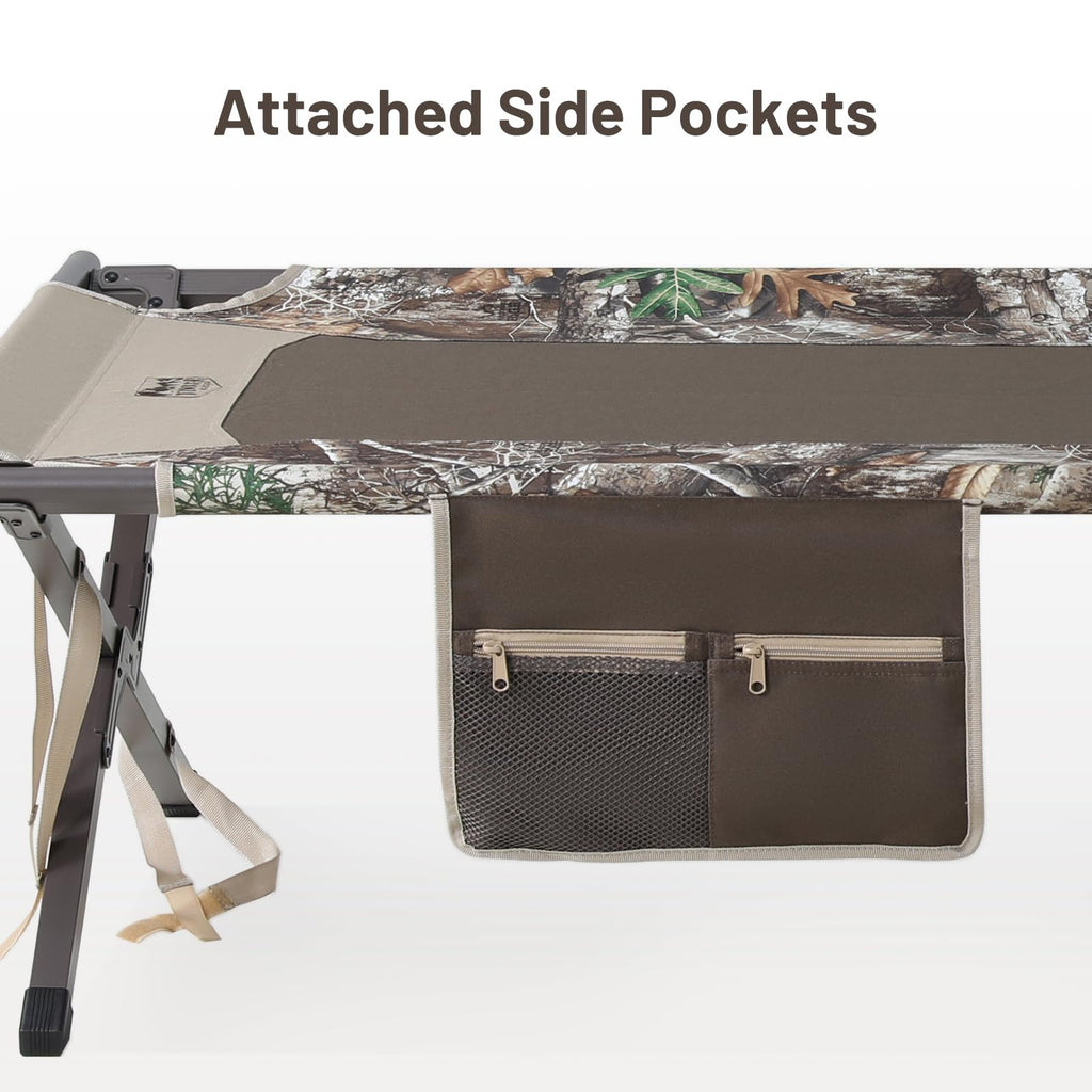 Timber Ridge Folding Cot, Support Up To 300 Lbs, Camo/Tan