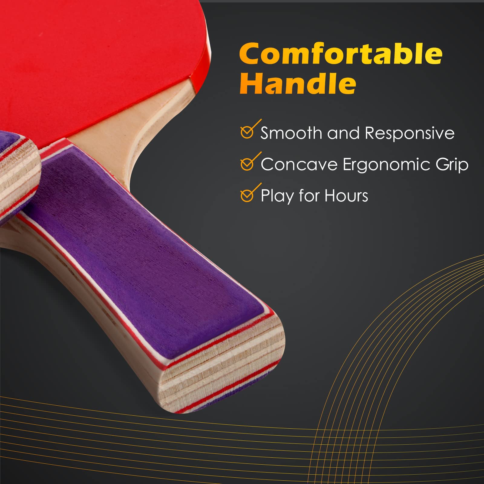 Outus 4 Set Portable Table Tennis Set Table Tennis Paddle Kit 8 Table Tennis Paddles And 12 Balls Table Tennis Racket Player Set