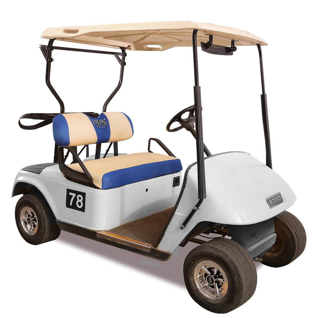 10L0L Golf Cart Seat Covers For Ezgo Txt Rxv & Club Car Ds 2000-Up, Breathable Air Mesh Fabric Washable - Beige Blue