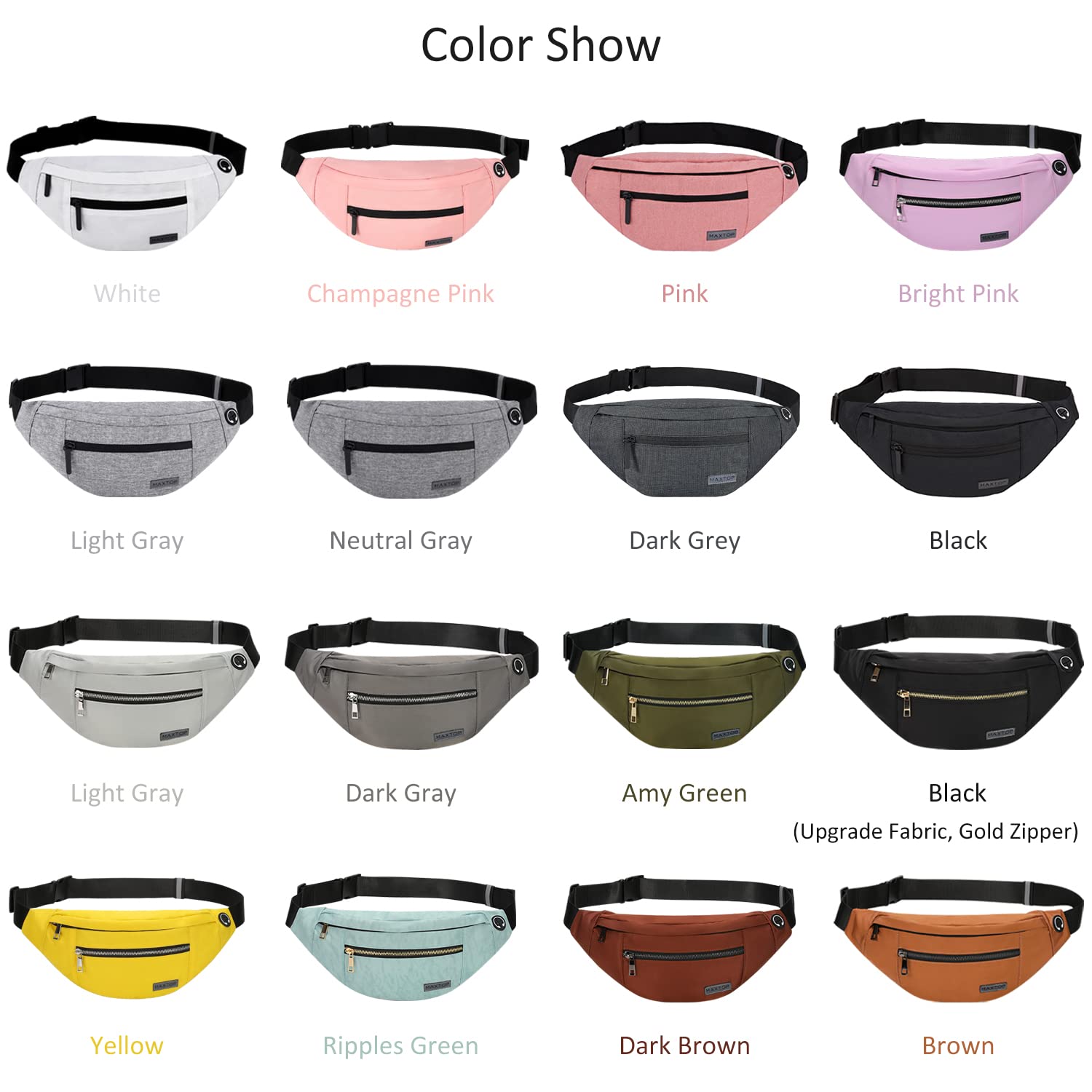 Large Pink Fanny Pack Cross Body Belt Bag With 4-Zipper Pockets Adjustable Straps Waist For Women Girl,Gifts For Enjoy Festival