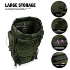 Mardingtop 60L Molle Hiking Internal Frame Backpacks With Rain Cover For Camping,Backpacking,Travelling(Army Green)
