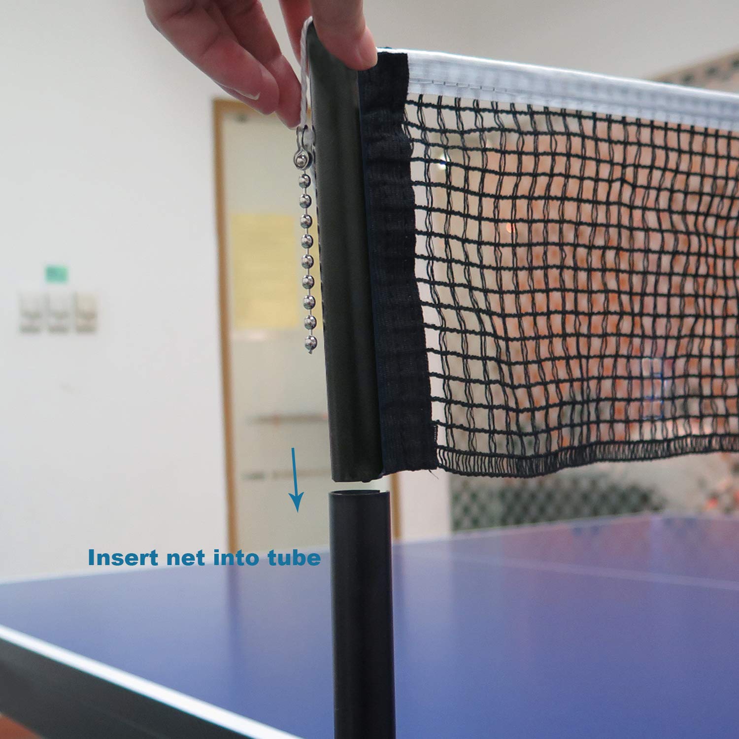 Comesee Professional Table Tennis Ping Pong Net Post Set Strength Screw Clamp With Net Clip Insert, 1.65 Inch Width Grip Holder,