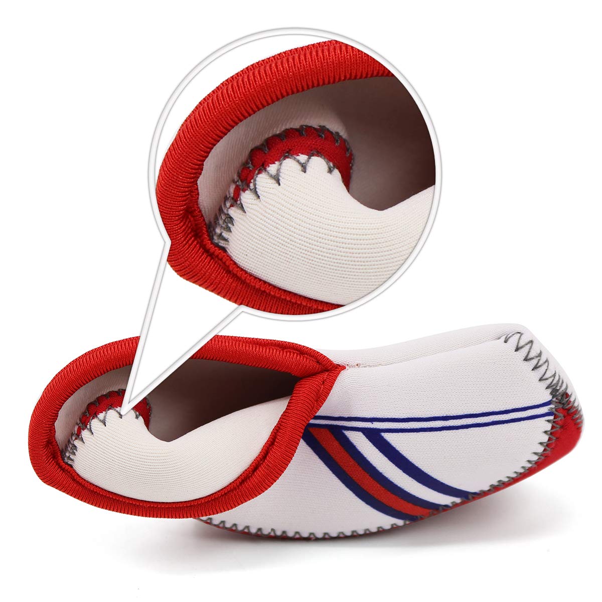 Red And White Us Flag Neoprene Golf Club Head Cover Wedge Iron Protective Headcover For Callaway, Ping, Taylormade, Cobra, Etc.
