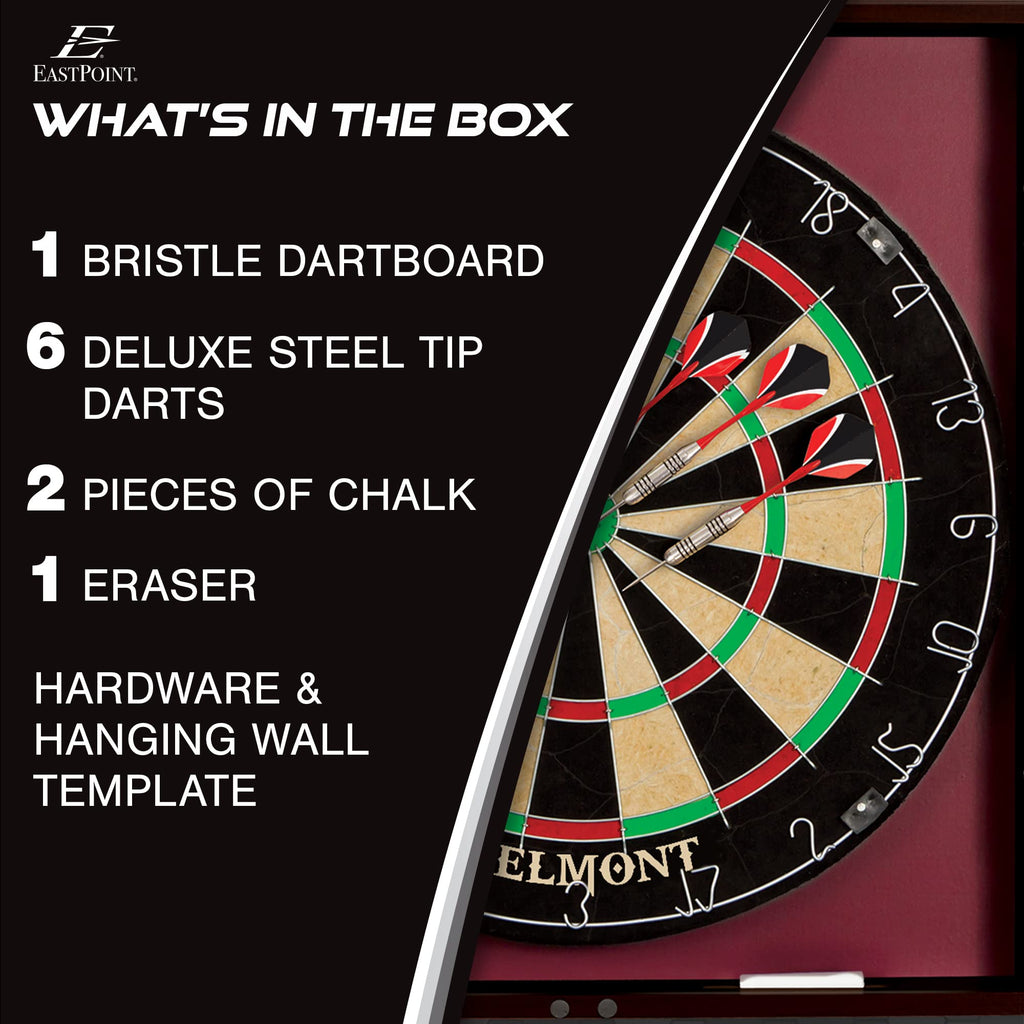 Eastpoint Sports Belmont Bristle Dartboard And Cabinet Set - Features Easy Assembly - Complete With All Accessories