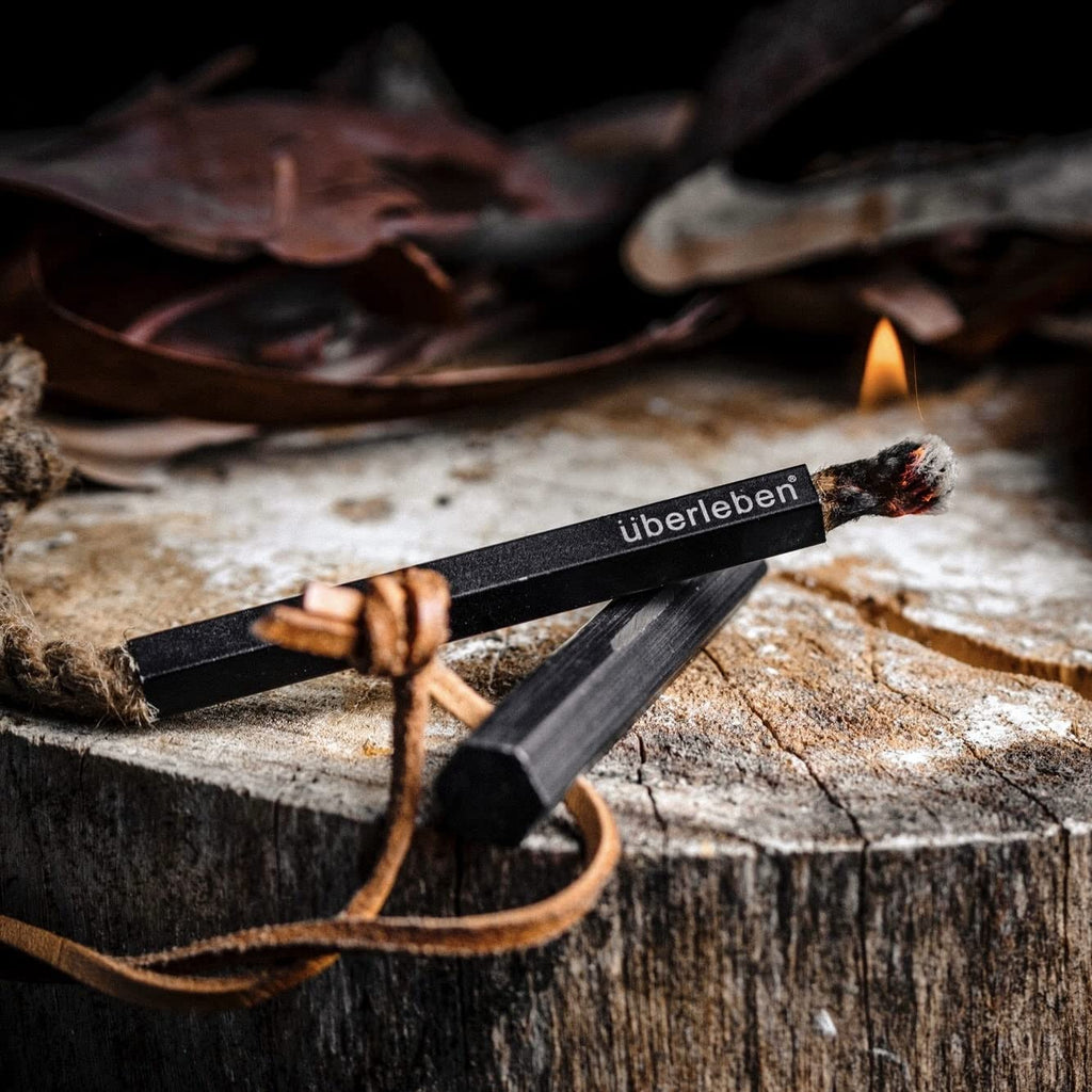 Berleben Tind      R Wick & Bellow - Parrafin Wax Infused Hemp Tinder Tube, Fire Starter - Includes Black Anodized Aluminu