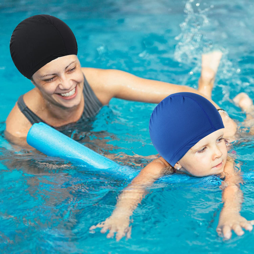 3Pcs Elastic Swim Caps, Swimming Caps Bathing Caps Unisex Swim Caps For Boys Girls Kids Adults Women Men Comfortable Non-Slip Sw