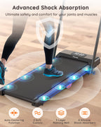 Walking Pad Treadmill With Incline 3%/9%, 2.5 Hp Under Desk Treadmills For Home Small Office With Handle Bar, 265Lbs Foldable Po