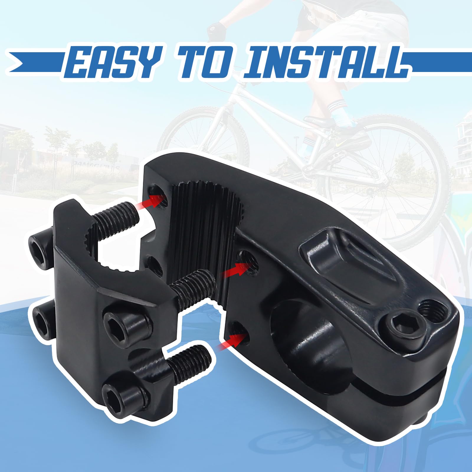 Makelen Bike Stem For Bmx Bike Aluminum Alloy Fixed Gear Bicycle Stem Bright Black