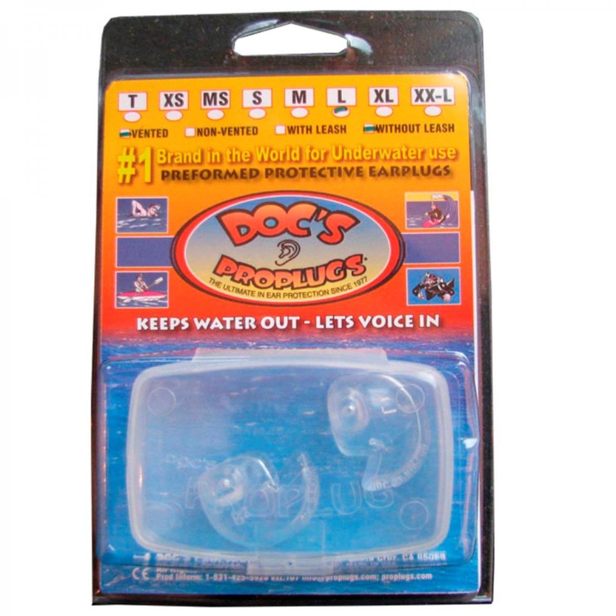 Doc'S Proplugs (Pair) Clear, Vented - X-Large