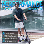 iScooter Electric Scooter for Adults, 17 Miles Range, 19 Mph Top Speed, Foldable Scooter Electric with 8.5 Solid Tire, Smart A
