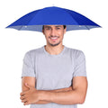 Massmall Umbrella Hat 27'' Uv Protection Umbrella Hats For Women Men Hands Free Umbrella Blue/1 Pack