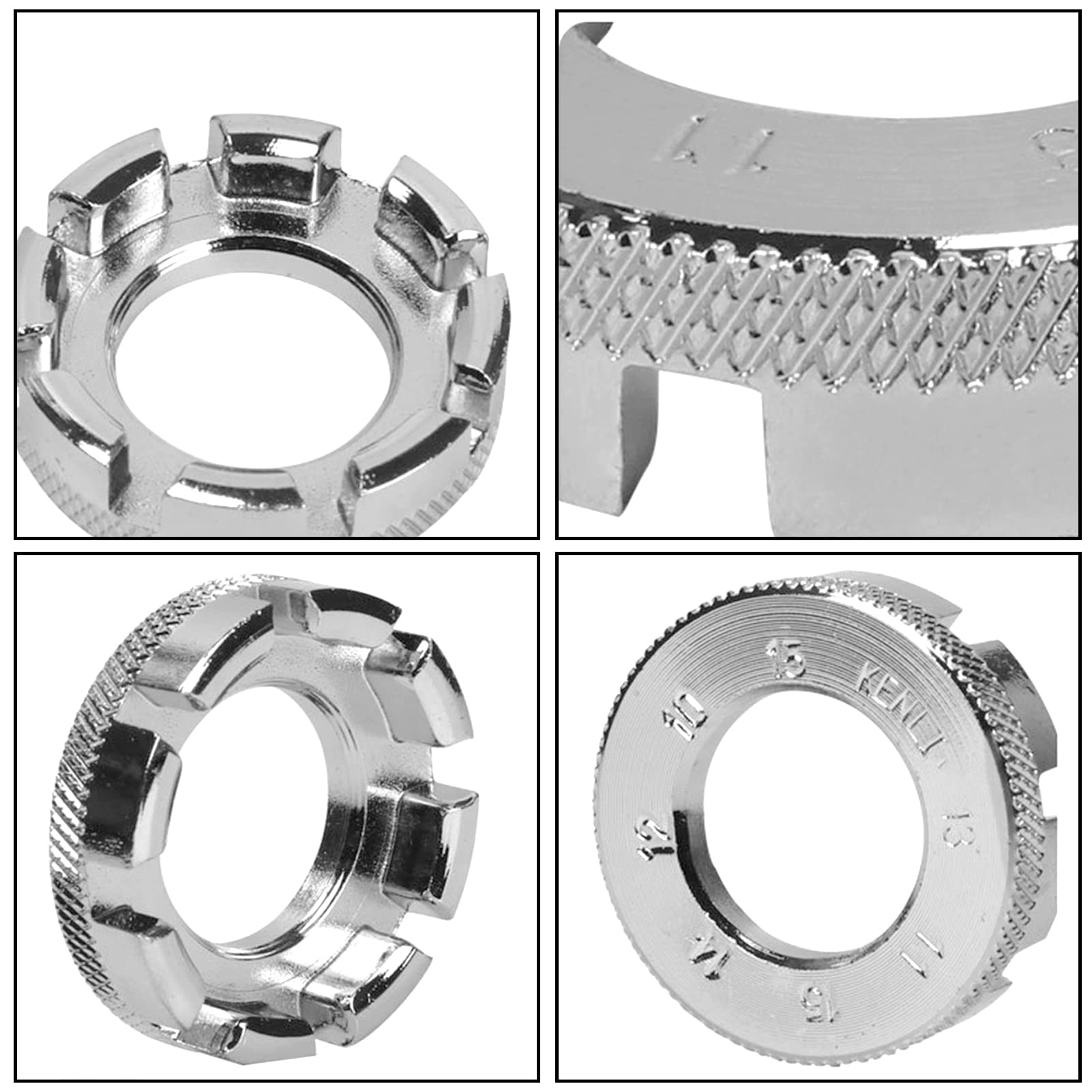 Jawflew Spoke Wrench - 8 Way Bike Rim Truing Tool Hard Steel Bicycle Spoke Tool For Adjust Bicycle Wheel Tension (Silver-1Pc)