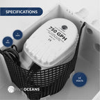 Five Oceans 750 Gph Boat Shower Sump Pump Drain System Kit, 12-Volts, Multiple Inlet Ports, Clear Cover, Check-Valve On Outlet -