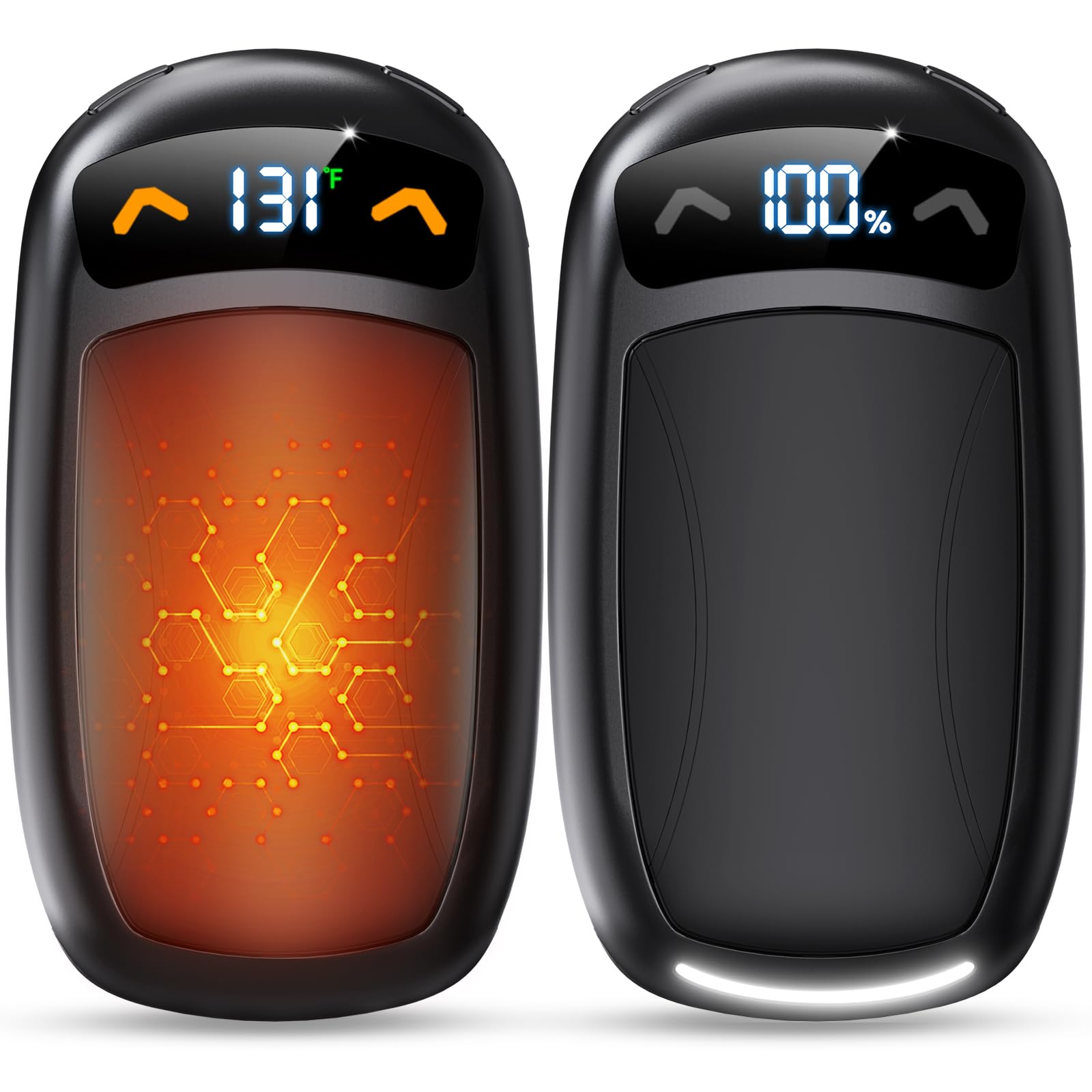 Rechargeable Hand Warmer 2Pack, AI Chips Electric Hand Warmers with LED Display, 3 Temps Portable Magnetic Handwarmers, Pocket-S