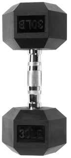 Fitvids Sporzon! Rubber Encased Hex Dumbbell, Single, Black