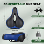 Tonbux Comfortable Bicycle Seat, Bike Seat Replacement With Dual Shock Absorbing Ball Wide Bike Seat Memory Foam Bicycle Seat Wi