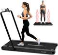 Squatz 2-in-1 Walking Pad Treadmill with Handlebar & Vibration Plates - Compact Walking Pad with LED Display, Device Holder, Qui