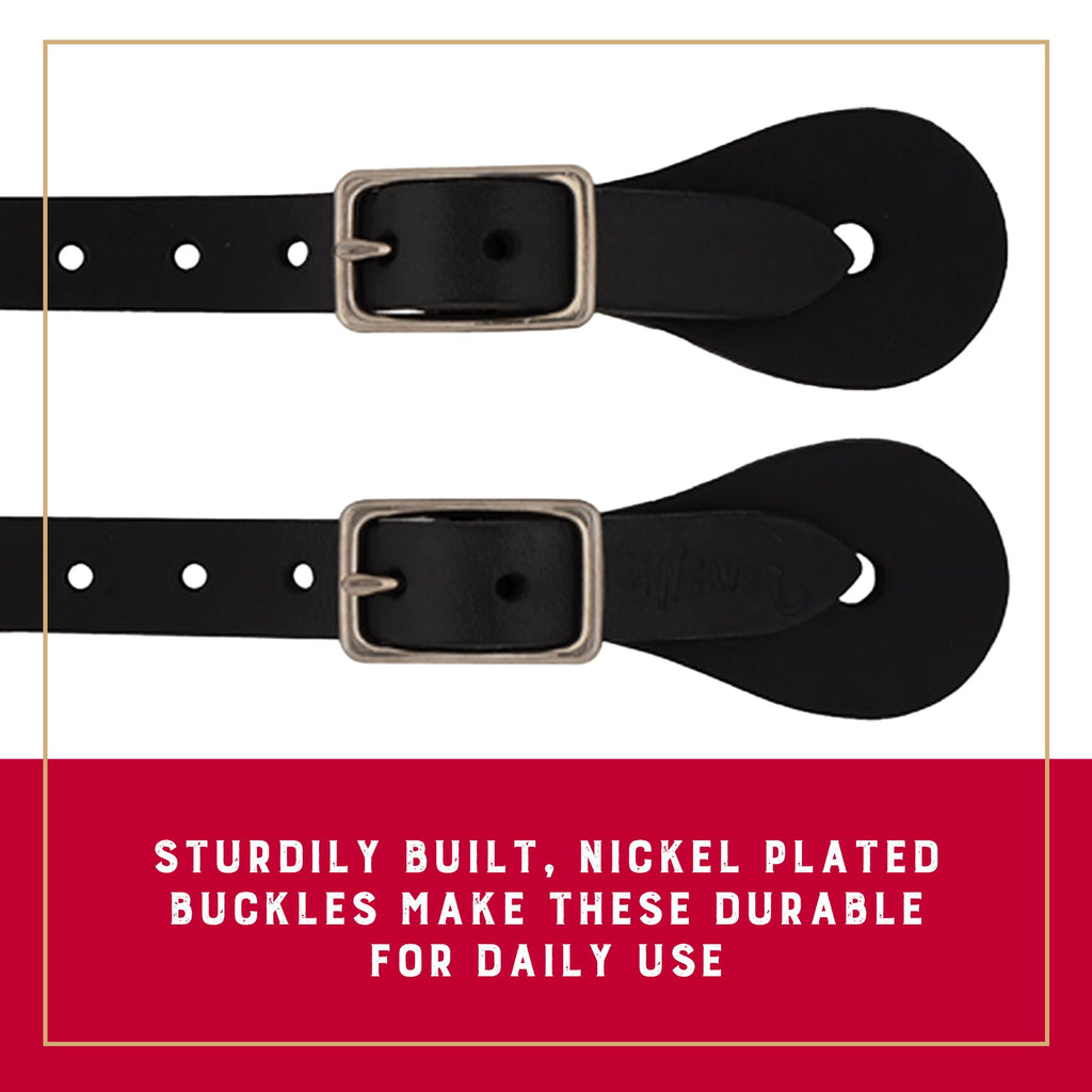Weaver Leather Single-Ply Spur Straps, Black