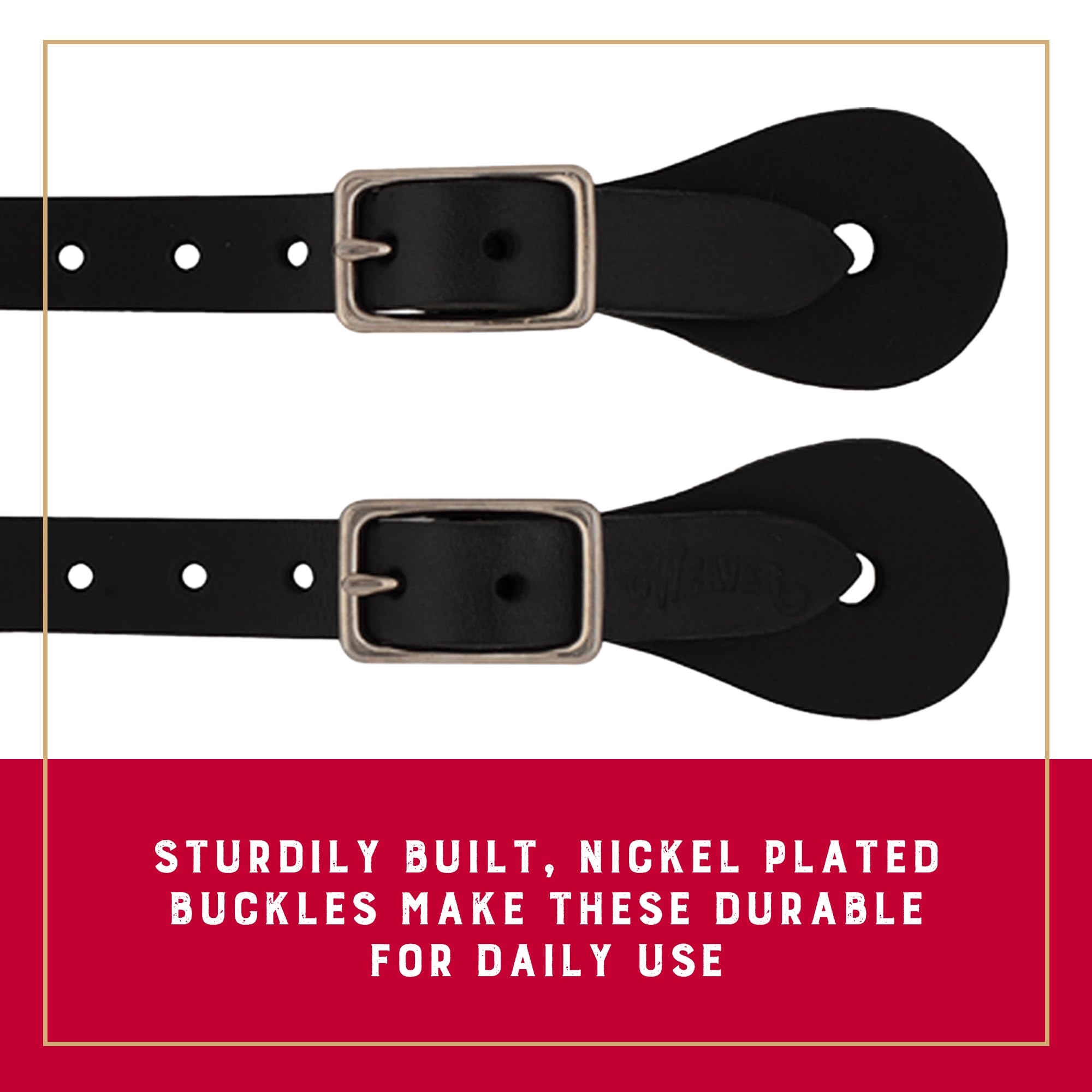 Weaver Leather Single-Ply Spur Straps, Black