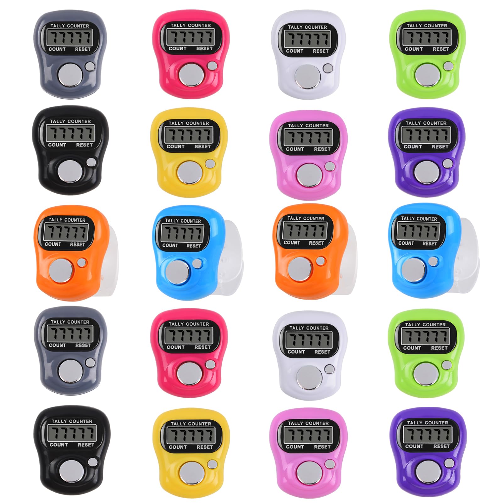WEIMELTOY Tally Counter 20pc Electronic Finger Counter Digtal Clicker Counter 5 Digit LCD Counting for Knitting/Golf/Coaching/Go