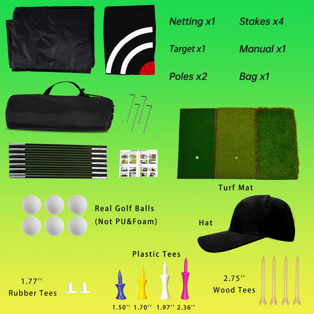 Golf Practice Net Golf Net For Backyard Golf Nets For Indoor Use Driving Range Net Golf Hitting Nets 12X7X66Ft Home Driving Rang