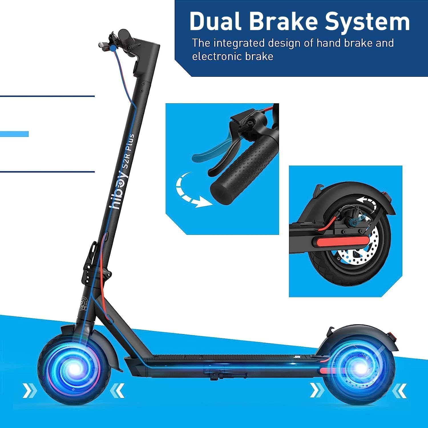 Hiboy 500W Peak Motor Electric Scooter, 19MPH, 22 Miles Long-Range, Foldable Commuter Electric Scooter Adults with Removable Bat