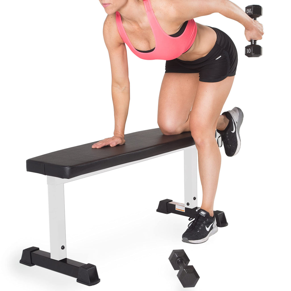 Cap Barbell Flat Weight Bench, White