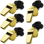5 Packs Stainless Steel Whistle, Finegood Loud Metal Whistle With Lanyard For Referees Coaches Lifeguards Survival Emergency Foo