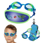 Ruigao Kids Swim Goggles Age 2-6, Toddler Goggles No Hair Pull,Child Goggles Padded Headband (1Pk - Blue Turtle)