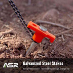 (6 Piece) Asr Outdoor Heavy Duty Tent Pegs - Orange