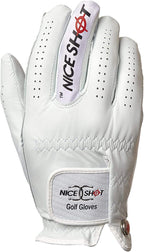 Nice Shot The Bird Golf Glove White Cabretta Leather Men'S Left Hand - Cadet Xlarge