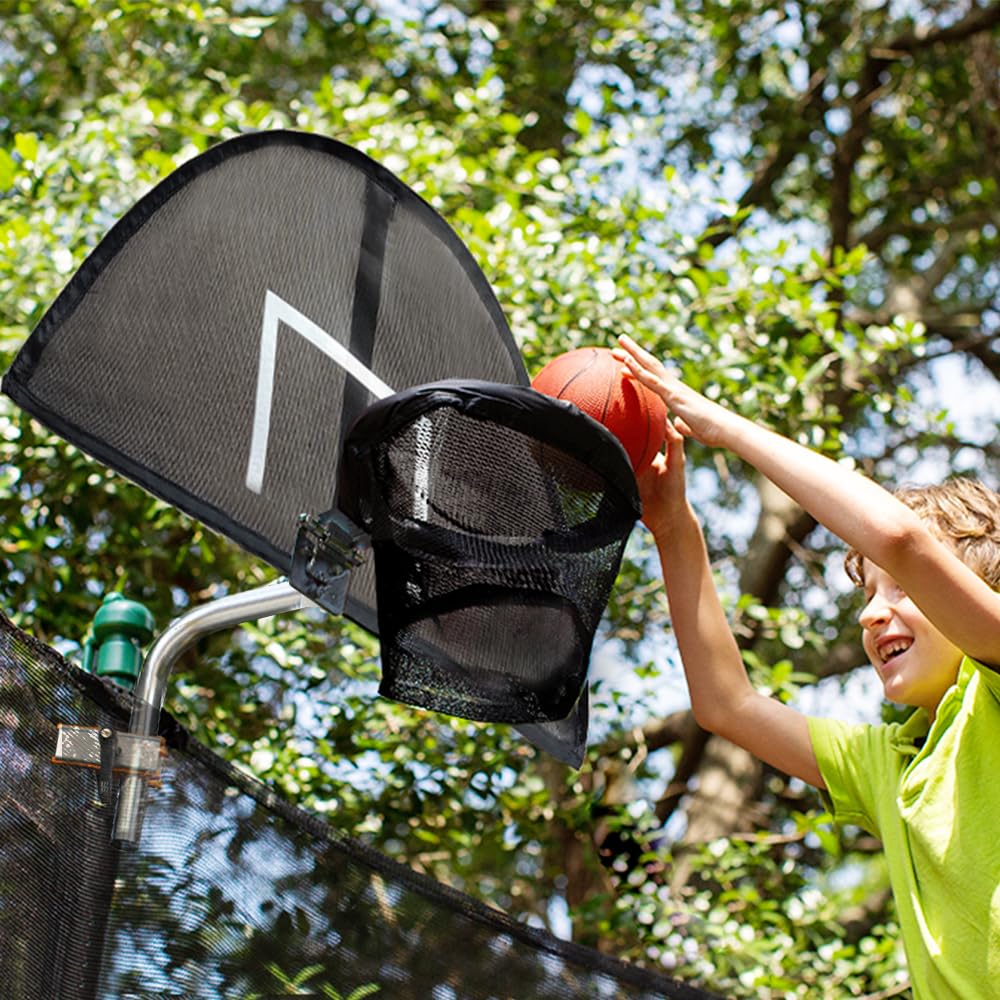 Trampoline Basketball Hoop, Lightweight Universal Board With 2 Pcs Mini Basketball And Pump, Easy To Assemble Fit For Curved Pol