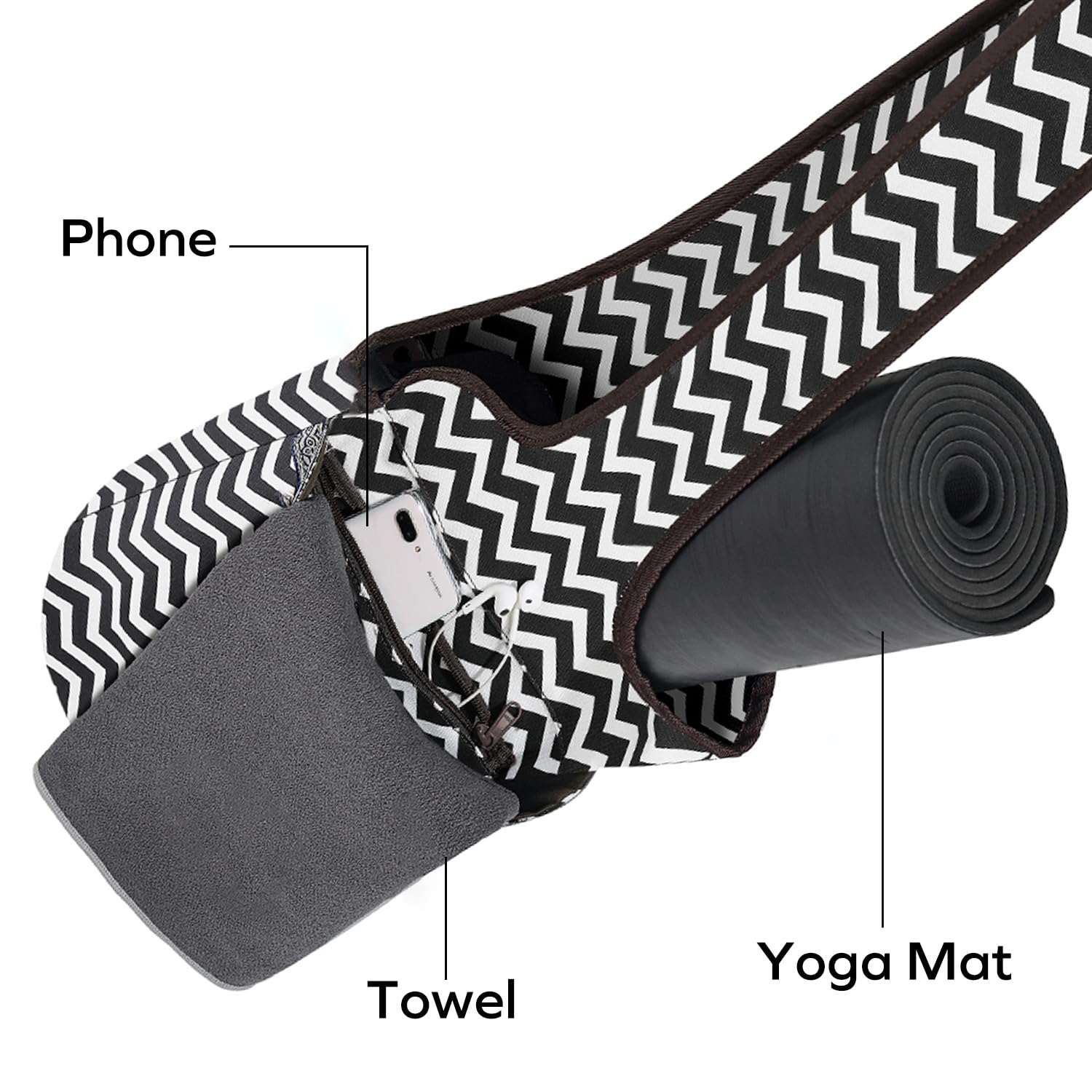 Ewedoos Yoga Mat Bag Yoga Bags With Large Size Pocket And Zipper Pocket, Fit Most Size Mats