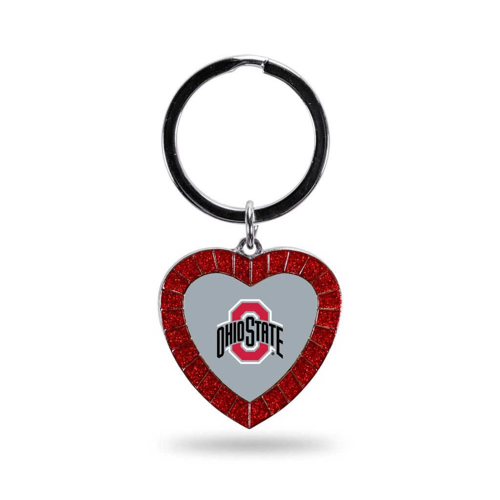 Rico Industries Ncaa Ohio State Buckeyes Ncaa Rhinestone Heart Colored Keychain, Red, 3-Inches In Length