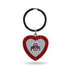 Rico Industries Ncaa Ohio State Buckeyes Ncaa Rhinestone Heart Colored Keychain, Red, 3-Inches In Length