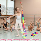 2Pcs Ribbon Wands Rainbow Dance For Kids, 78.74 Inch Rhythmic Gymnastics Ribbon Dancer Wand With Rod, Soft Rainbow Ribbon Twirli