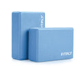 Fitply Yoga Blocks 2 Pack (Blue, 9inchL X 6inchW X 3inchTh)