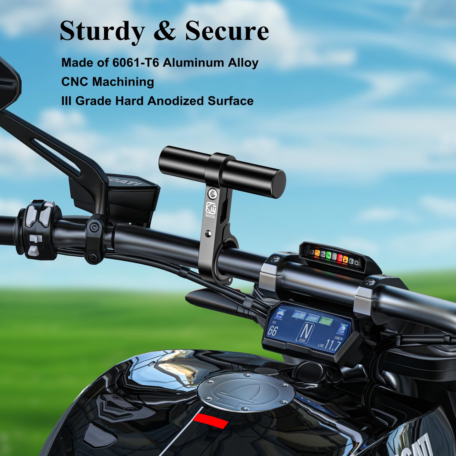 Brcovan Aluminum Alloy Handlebar Extensions For Bicycle & Motorcycle, Bike Handlebar Extender With Single Mounting Clamp Bracket