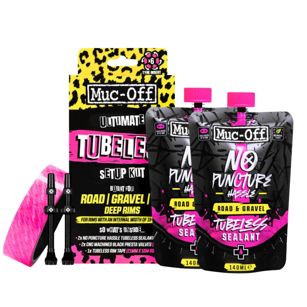 Muc-Off Ultimate Tubeless Setup Kit, Road/Gravel/Cx 60Mm - Tubeless Conversion Kit For Bikes - Includes Tubeless Tire Sealant An