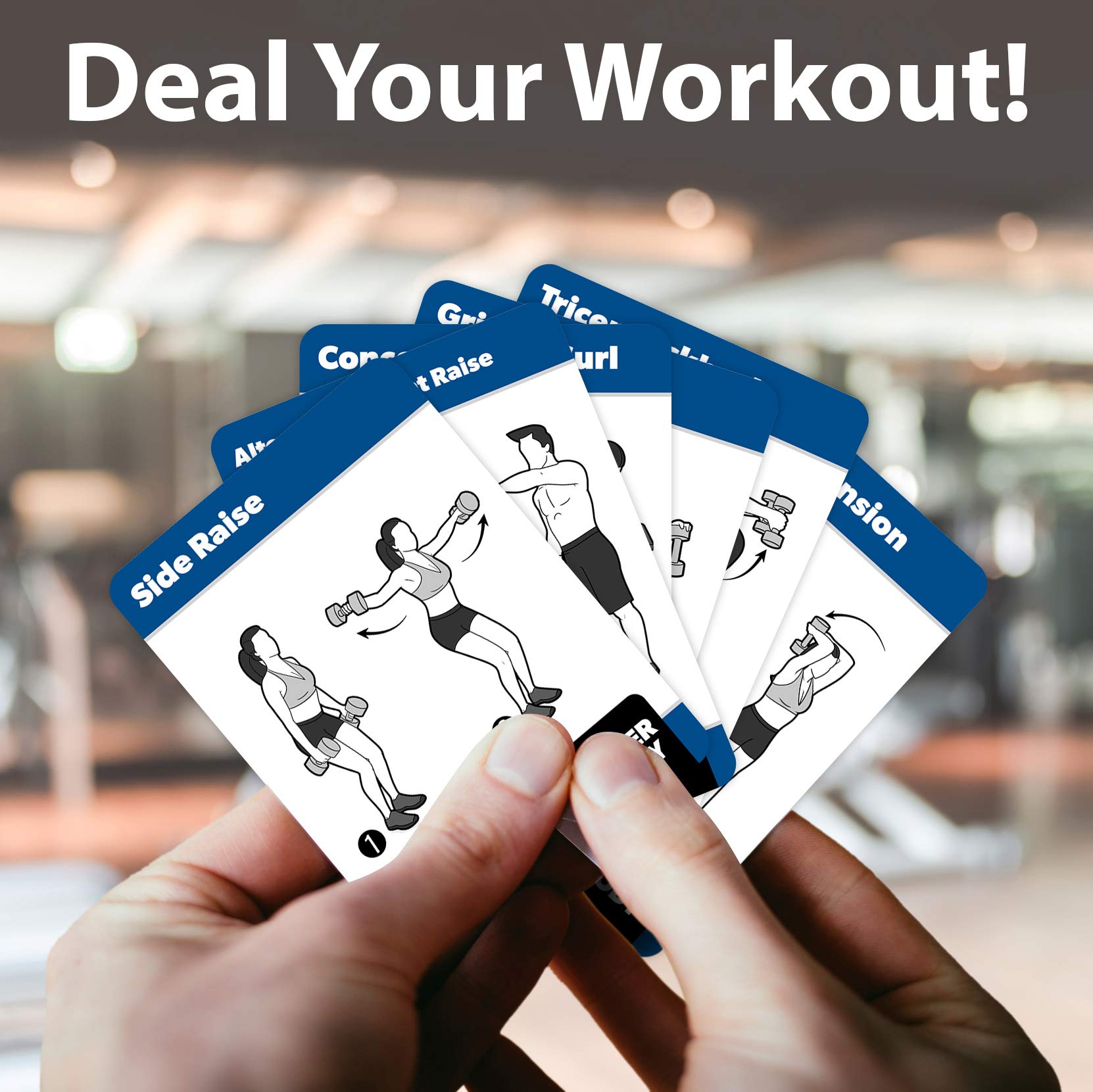 Dumbbell Exercise Cards - Fitness Playing Cards With Over 50 Dumbbell Workouts - 2.5 X 3.5 (Standard Playing Card Size)