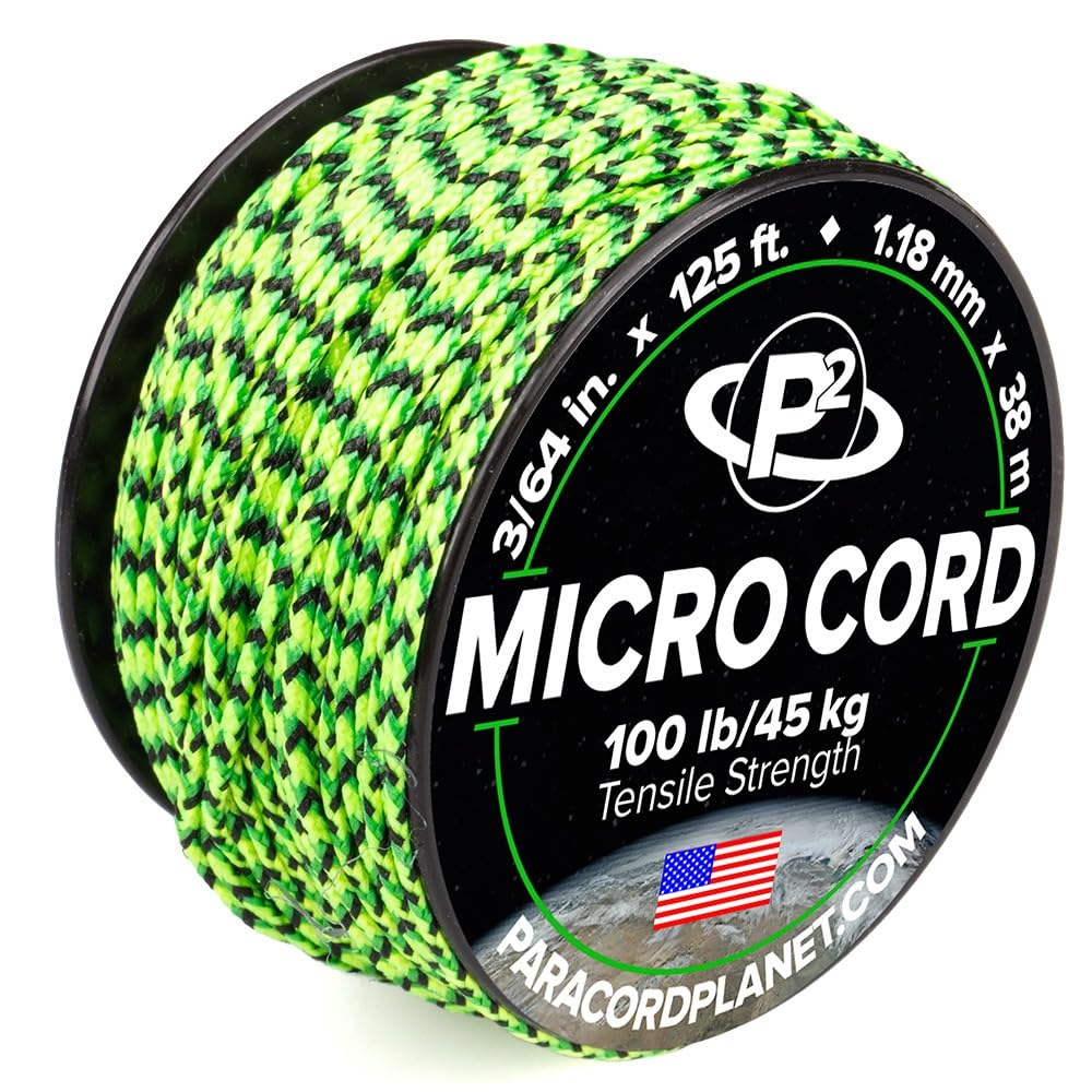 Paracord Planet Micro Paracord - Thin Braided Cord For Crafting, Fishing, And Diy Projects In 125 Ft Spools - Gecko