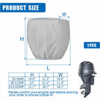 Fcouiid Canvas Outboard Motor Cover, 600D Heavy Duty Waterproof Trailerable Boat Engine Cover, Universal For Mercury, Yamaha, Su