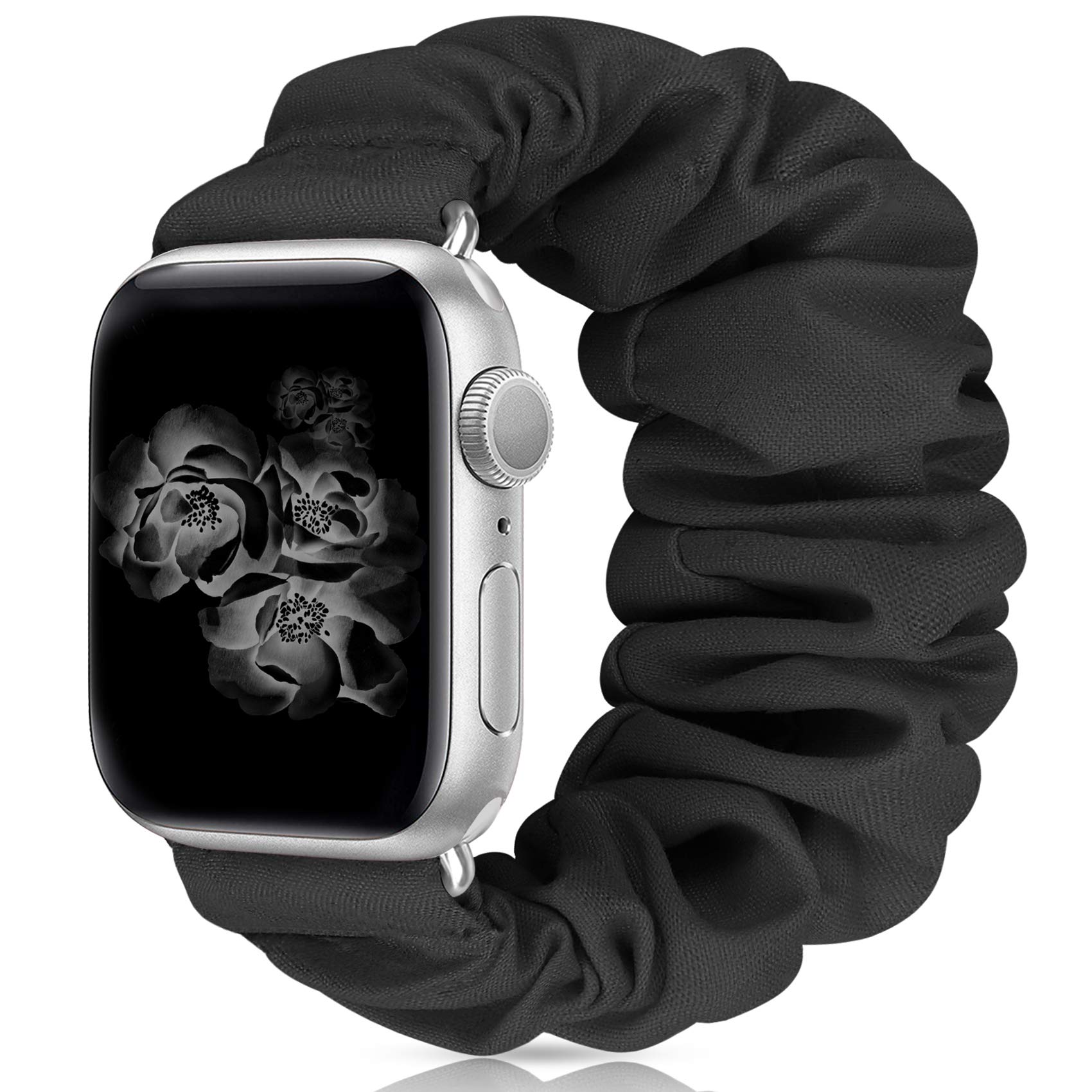 Meulot Scrunchie Watch Bands For Women Compatible With Apple Watch Bands Series 4 3 6 5 2 1 Se, Soft Elastic Replacement Wristba