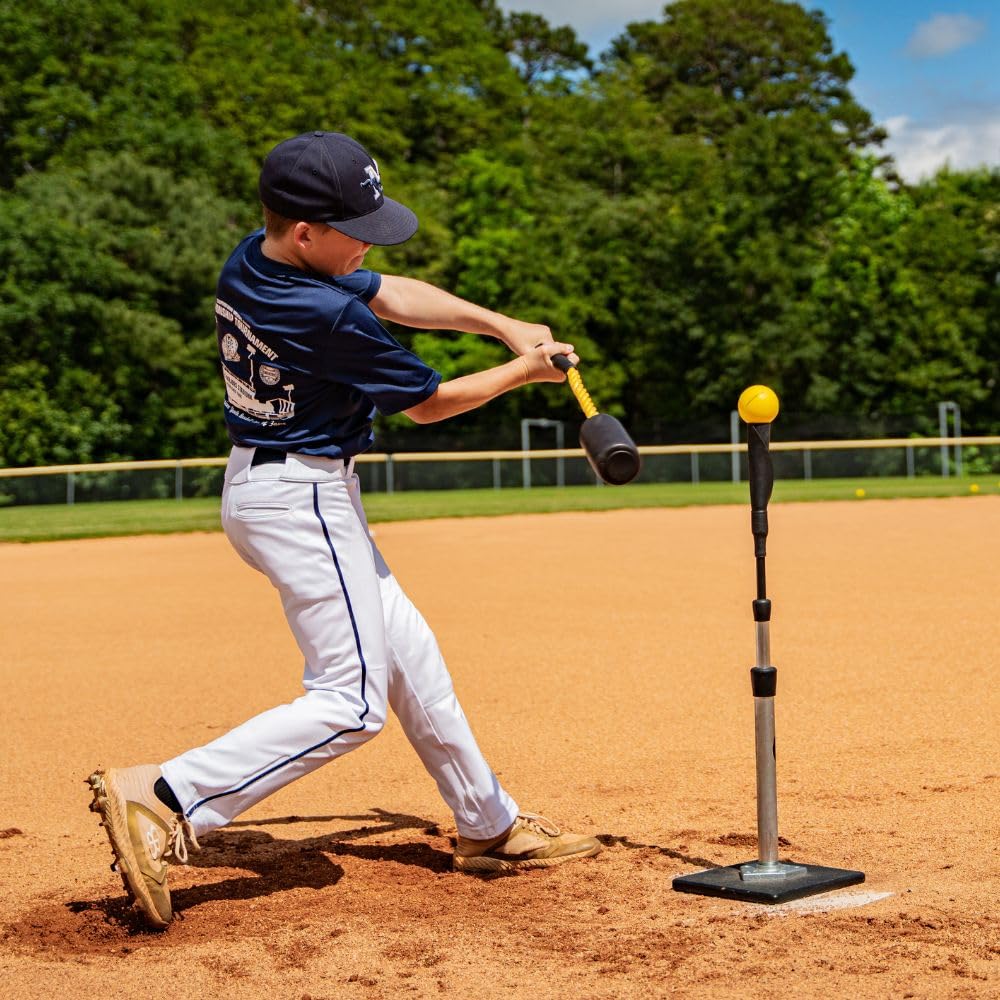 Rope Bat - The Original Patented Rope Bat Swing Trainer w/ 12 Soft Training Balls - Baseball & Softball Swing Trainer, Training